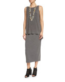 Fold-Over Knee-Length Skirt, Petite
