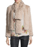 Sela Rabbit-Fur Tie-Neck Jacket,