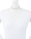 18K White Gold Diamond Baguette Choker Necklace, 3.0 tdcw