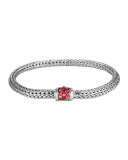 Classic Chain Extra Small Red Sapphire Bracelet
