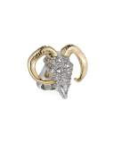 Crystal-Encrusted Horned Ram Ring