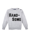 Handsome Heathered Pullover Sweater, Gray, Size 2-7