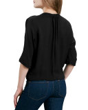 Marru Silk Blouse, Caviar