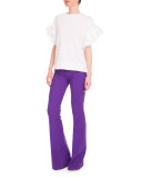 High-Waist Flare-Leg Pants, Iris