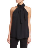 The Morrison Silk Chiffon Tank, Black