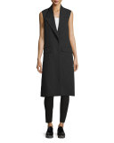 Long Striped Vest, Navy/Gray