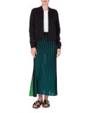 Two-Tone Jersey Maxi Skirt, Midnight Blue