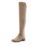 50/50 Suede Over-the-Knee Boot, Praline