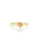 Bezel Diamond Heart Ring, Yellow Gold Plate