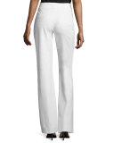 Sam Flare-Leg Twill Pants, White