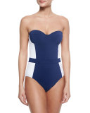 Lipsi Two-Tone One-Piece Swimsuit, Navy/Ivory
