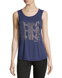 Triple Shine Muscle Tank Top, Navy