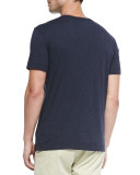 Slub Crewneck Short-Sleeve T-Shirt, Navy