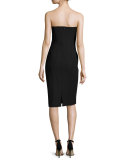 Margo Strapless Paneled Sheath Dress, Black