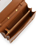 Saffiano Lux Crossbody Bag, Caramel