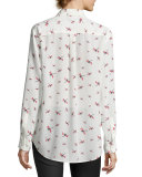 Dragonfly Signature Silk Shirt, White