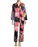 Mikado Printed Pajama Set, Black