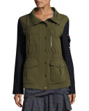 Skyline Two-Tone Army Jacket, Army Green