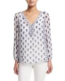 Luciano Printed Silk Top