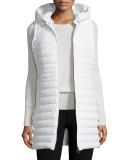 Hooded Zip-Front Puffer Vest