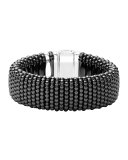 Black Caviar Ceramic Rope Bracelet, Size Medium