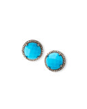 Faceted Turquoise & Diamond Earrings