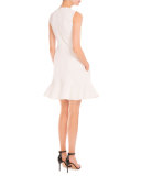 Sleeveless Flounce-Hem Wool Dress