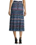 Diana C Chevron Lace Midi Skirt, Multicolor