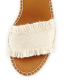 Glyn Canvas & Leather Espadrille Sandal, Cream/Tan