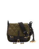 Quilted Nylon Hunting Shoulder Bag, Olive Green (Militare)