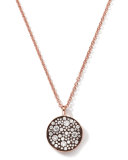18k Rose Gold Stardust Flower Pendant Necklace with Diamonds (0.88 Carats)