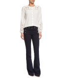 Tide Line Boot-Cut Sailor Pants, Indigo