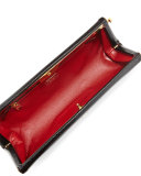 Saffiano Vernice East-West Frame Clutch Bag, Black (Nero)