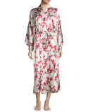 Silk Cherry Blossom Long Robe