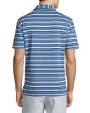 Vista Cay Striped Short-Sleeve Jersey Polo Shirt, Blue