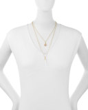 Emona Double-Chain Horn Pendant Necklace, Natural