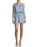 Sarnie Blouson Mini Dress, Blue