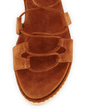 Romanesque Lace-Up Platform Sandal, Saddle