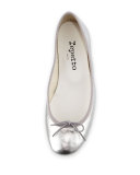 Cendrillon Metallic Leather Ballerina Flat, Silver (Argento)