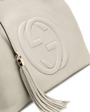 Soho Leather Chain Shoulder Bag, Mystic White