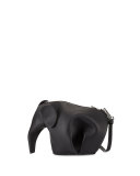 Leather Elephant Mini Bag, Black