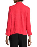 Mini-Pleated Mandarin-Collar Jacket 
