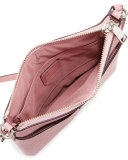 Courier Leather Crossbody Bag, Pink