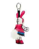 Disco Bunny Key Ring Charm, White