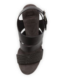 Monili Leather 105mm Sandal, Black