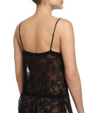 Valeria Lace Romper Nightie, Black 