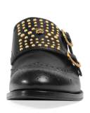 Queercore Brogue Monk Shoe, Black