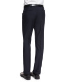 Modern-Fit Wool/Mohair Trousers, Navy