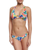 Santorini Banana-Leaf Printed Halter Swim Top