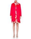 Printed Silk Habutai Halter Dress, Multi Red